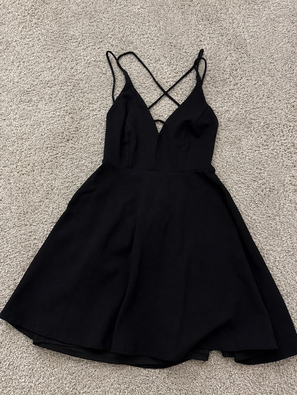 Lulu's Black Crossback V-Neck Mini Dress